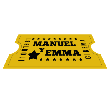 Tappeto vinile con nome biglietto del cinema per coppia - TenStickers