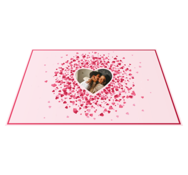 Tappeto vinile camera da letto a forma di cuore con foto - TenStickers