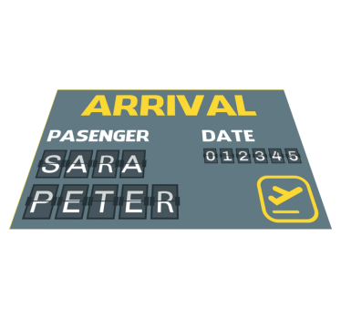Tappeto vinile con nome biglietto aereo di arrivo - TenStickers