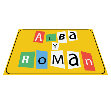 Tappeto vinile con nome pezzi di puzzle per coppia - TenStickers