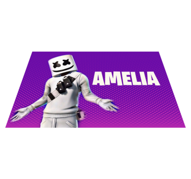 Tappeto vinile per ragazzi figura di dj con nome - TenStickers