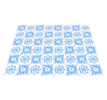 Tappeto vinile piastrelle intricati motivi blu - TenStickers