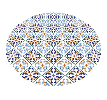 Tappeto vinile piastrelle sfumature geometriche di blu - TenStickers