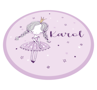 Tappeto vinile con nome illustrazione di fata del balletto - TenStickers