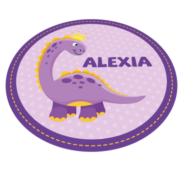 Tappeto vinile con nome opera d'arte sui dinosauri - TenStickers