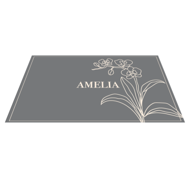 Tappeto vinile con nome elegante floreale personalizzato - TenStickers