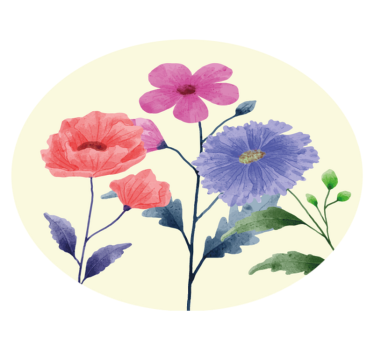 Tappeto vinile rotondo composizione di fiori vibranti - TenStickers