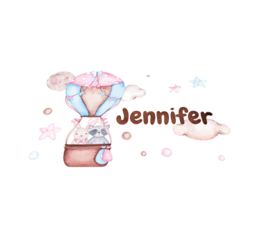 Tappeto vinile con nome mongolfiera - TenStickers