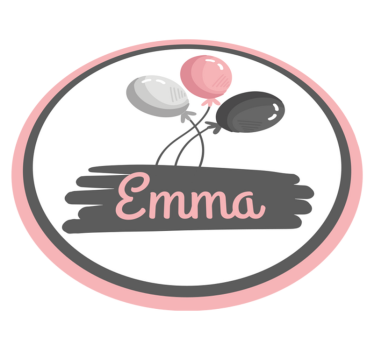 Tappeto vinile con nome tema palloncino personalizzato - TenStickers