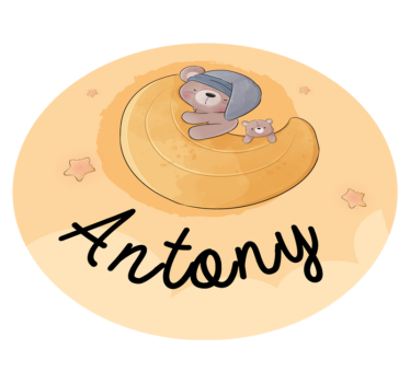 Tappeto vinile con nome orsetto assonnato - TenStickers