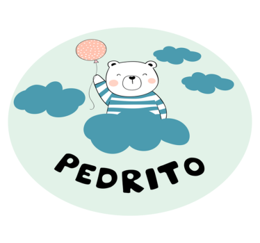Tappeto vinile con nome palloncino orso allegro - TenStickers