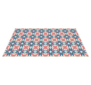 Tappeto vinile piastrelle motivo geometrico rosa blu - TenStickers