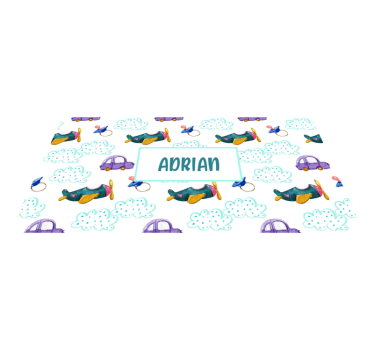 Tappeto vinile con nome tema stravagante dell'aereo - TenStickers