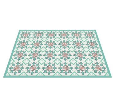 Tappeto vinile piastrelle concetto di mosaico floreale - TenStickers