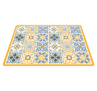 Tappeto vinile piastrelle composizioni di mosaici vivaci - TenStickers