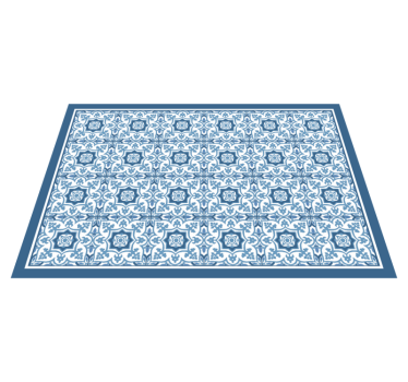 Tappeto vinile piastrelle mosaico a motivi blu - TenStickers