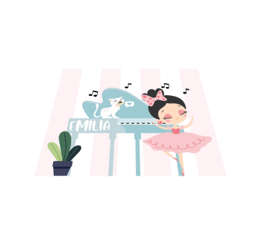 Tappeto vinile con nome scena di danza del balletto - TenStickers