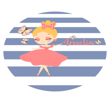 Tappeto vinile con nome personalizzato fatina del balletto - TenStickers