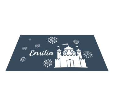 Tappeto vinile con nome scena giocosa del castello - TenStickers