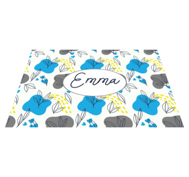 Zerbino pvc nome floreale personalizzato - TenStickers
