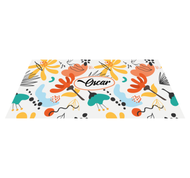 Tappeto vinile camera da letto fiori astratti personalizzati - TenStickers