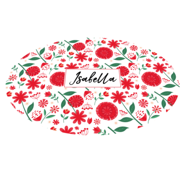 Tappeto vinile camera da letto fiori rossi personalizzati - TenStickers