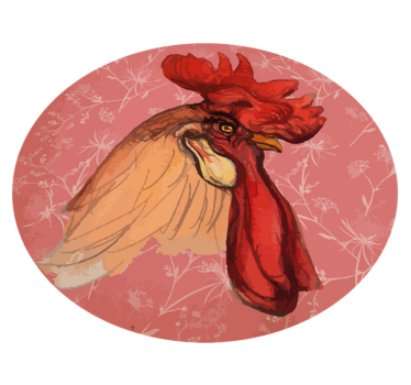 Tappeto vinile animali opera d'arte del gallo - TenStickers