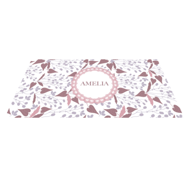 Tappeto vinile con nome motivo floreale - TenStickers