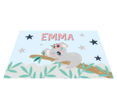Tappeto vinile con nome notte dei koala - TenStickers