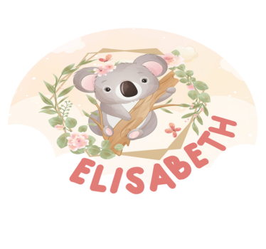 Tappeto vinile con nome arte adorabile di koala - TenStickers