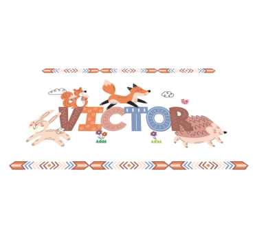 Tappeto vinile con nome creature personalizzabili - TenStickers