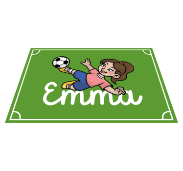 Tappeto vinile con nome tema del campo da calcio - TenStickers