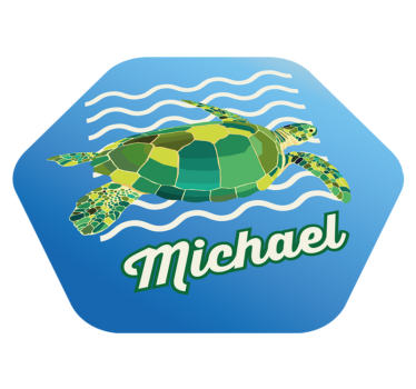 Tappeto vinile con nome tartaruga marina personalizzata - TenStickers