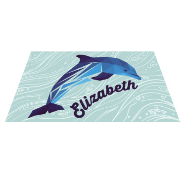 Tappeto vinile con nome delfino personalizzato - TenStickers