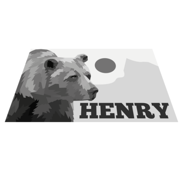 Tappeto vinile con nome orso personalizzabile - TenStickers