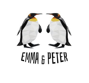Tappeto vinile con nome pinguini geometrici - TenStickers