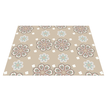 Tappeto vinile fiori motivo floreale elegante mosaico - TenStickers