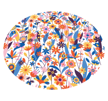 Tappeto in vinile fiori multicolori - TenStickers