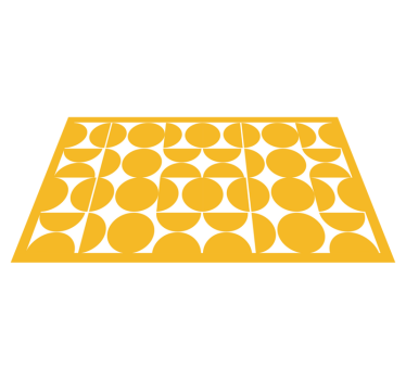 Tappeto in vinile geometrico mezz cerchi gialli - TenStickers