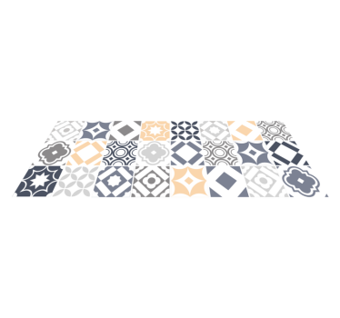 Tappeto in vinile con piastrelle idrauliche di grigio e beige - TenStickers