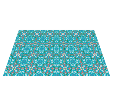 Tappeto in vinile retro pavimento idraulico blu - TenStickers