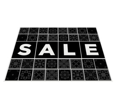 Tappeto in vinile colore nero vendita di testo di piastrelle mode - TenStickers