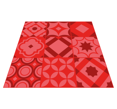Tappeto in vinile cucina piastrelle rosse - TenStickers