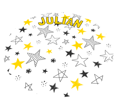 Tappeto vinile con nome tema stellato personalizzato - TenStickers