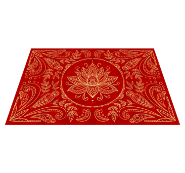 Tappeto vinile rosso disegno mandala vintage - TenStickers