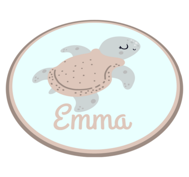 Tappeto vinile con nome tartaruga personalizzabile - TenStickers
