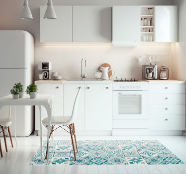 Tappeto pvc cucina eclettico turchese - TenStickers