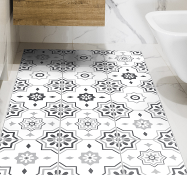 Tappeto vinile cucina con piastrelle pantone grigio - TenStickers