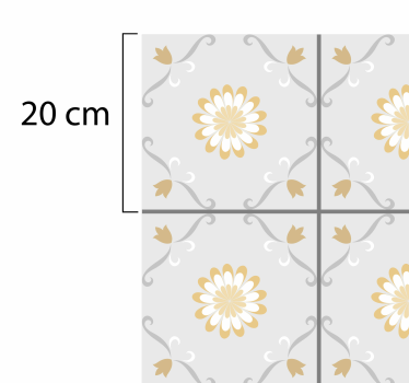 Tappeto vinile piastrelle elegante design botanico - TenStickers