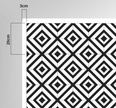 Tappeto vinile geometrico diamanti neri e bianchi - TenStickers